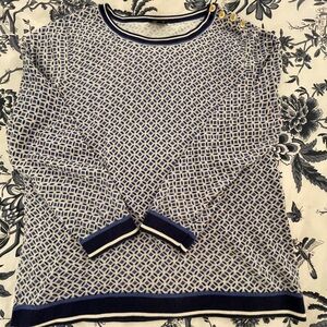 Women's Talbots  Navy and Cream Sweater